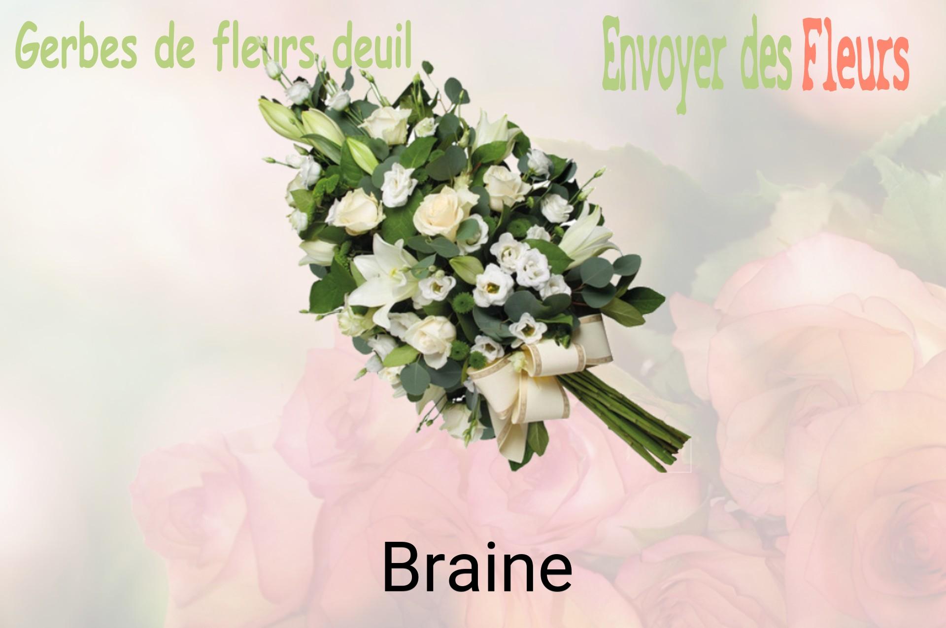 Gerbe de fleurs de deuil livrée à Braine